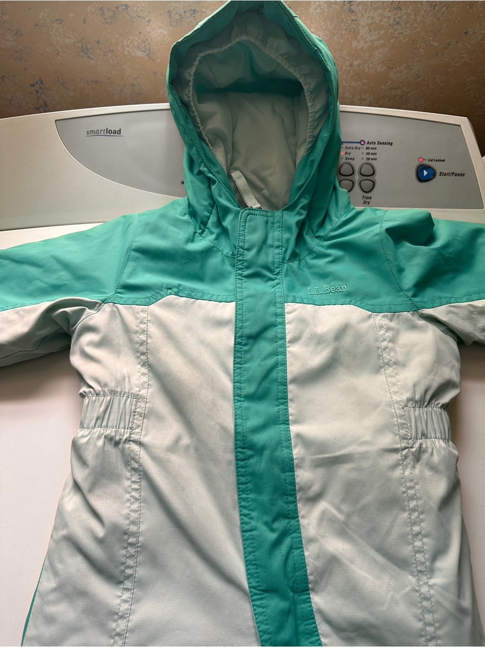 L.L. Bean Toddler Coat in Aqua and Mint